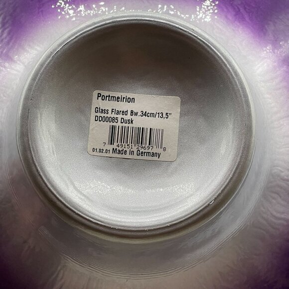 NWT Rare Vintage Portmeirion Dusk Pearlescent 13.5" Flare Aubergine Silver Bowl - Picture 7 of 8